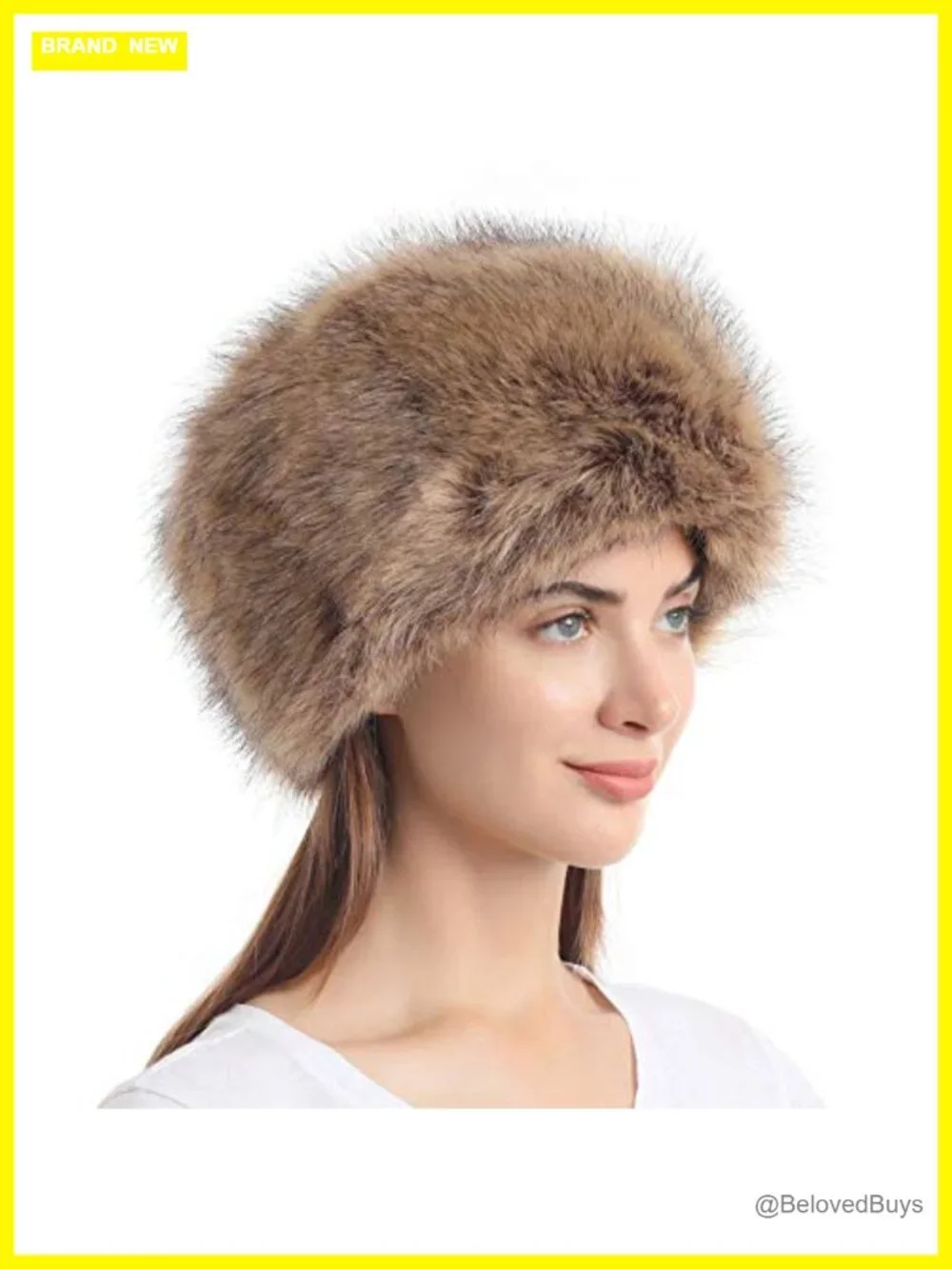 Faux Fur Winter Hat Stretch Cossack Russian Style Warm Cap One Size